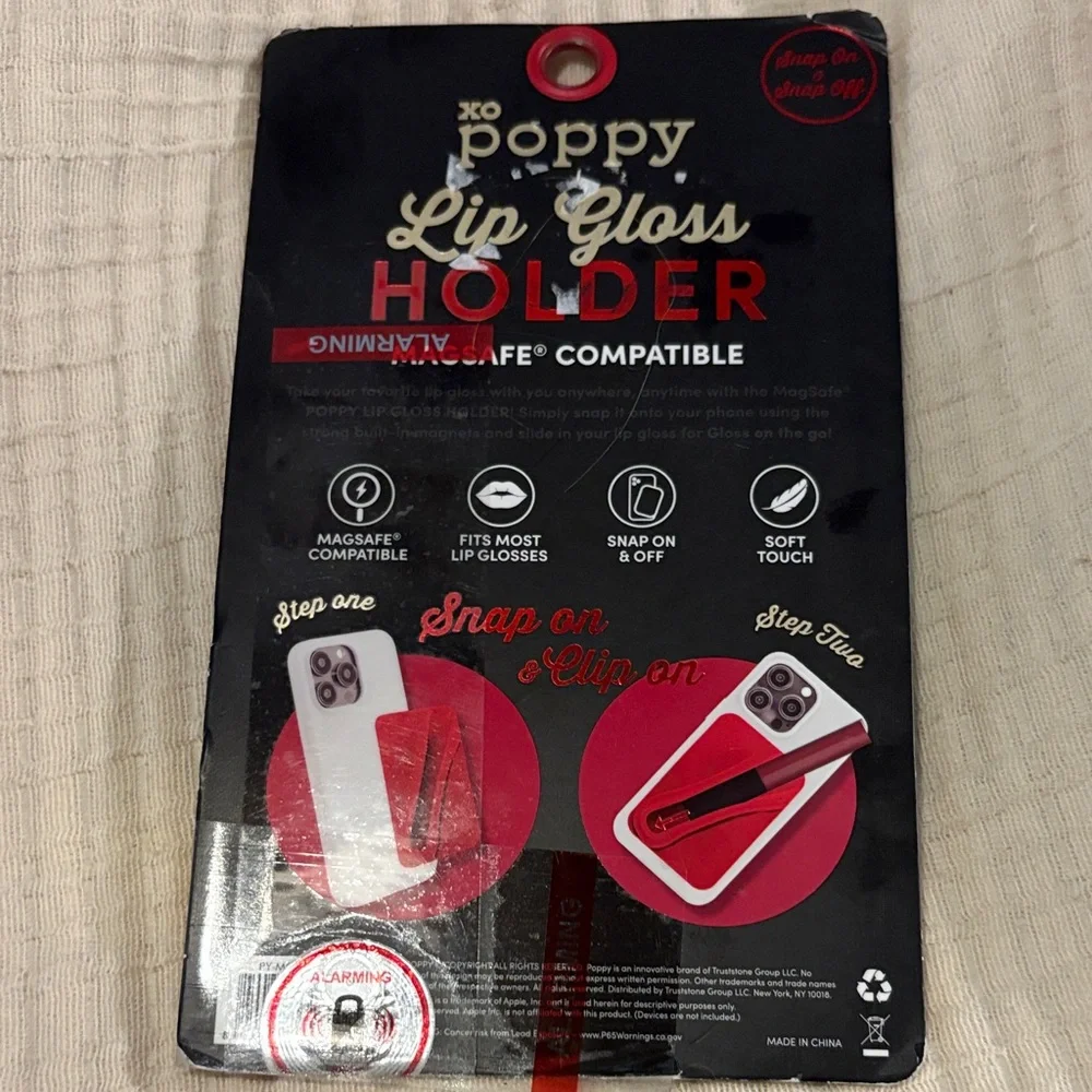 XO Poppy Black Lip Gloss Holder Phone Case